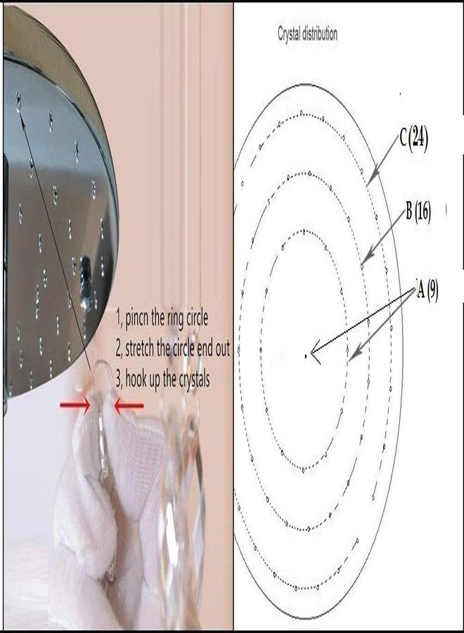 CRYSTA WORLD 4 Light Crystal Chandelier Luxury Light Lamp Round Crystal Rain Drop Pendant Light Fixture for Living Room Bedroom.(FIX) (Warm White) - Image 4